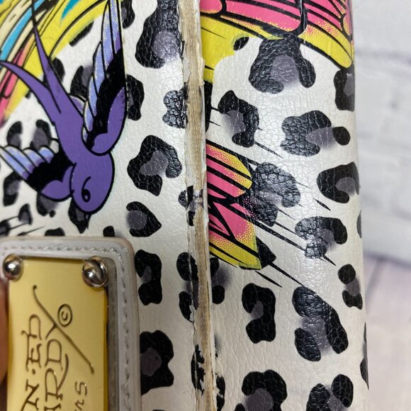 Don Ed Hardy Women's Wallet 4 inch x 7.5" Folded - All Over Print Design - Picture 4 of 12